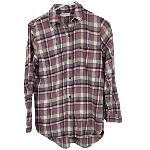 MADEWELL XS Classic Ex-Boyfriend Shirt in Cornado Plaid NC827 - Picture 2 of 9